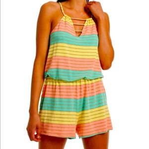 Trina Turk Laurex Romper Swim Cover Up Large